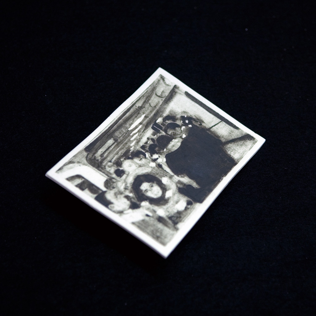 153 - Phossil 26 (concordia album8) - 13.5cm x 9.7cm x 0.3cm approx.- hand-painted with pigment on porcelain, fired twice up to 1280cº
